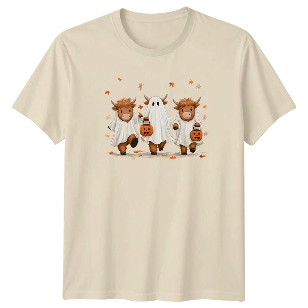 Funny Ghost Highland Cow TShirt Highland Cow Halloween Gift For Him And Her