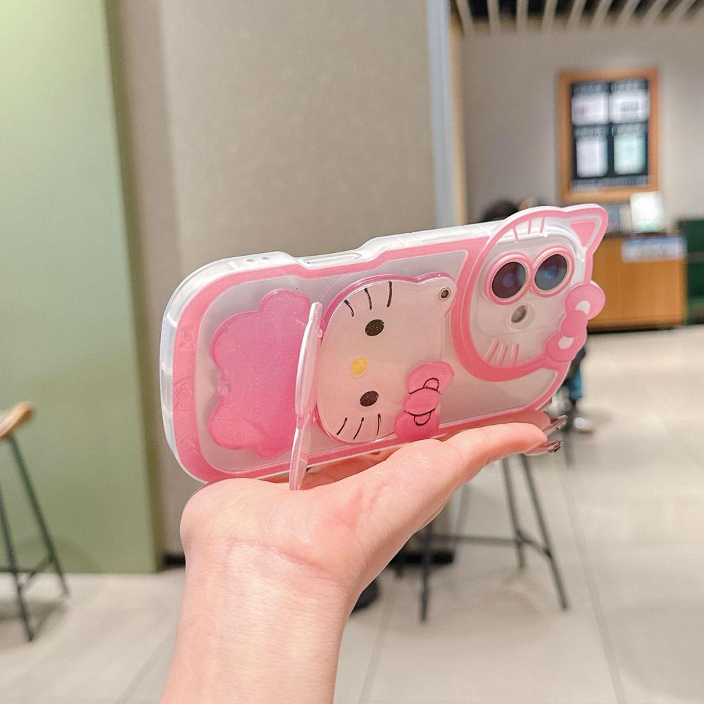 Crossbody Cat iPhone 17 Series Case: Makeup Mirror & Stand Combo