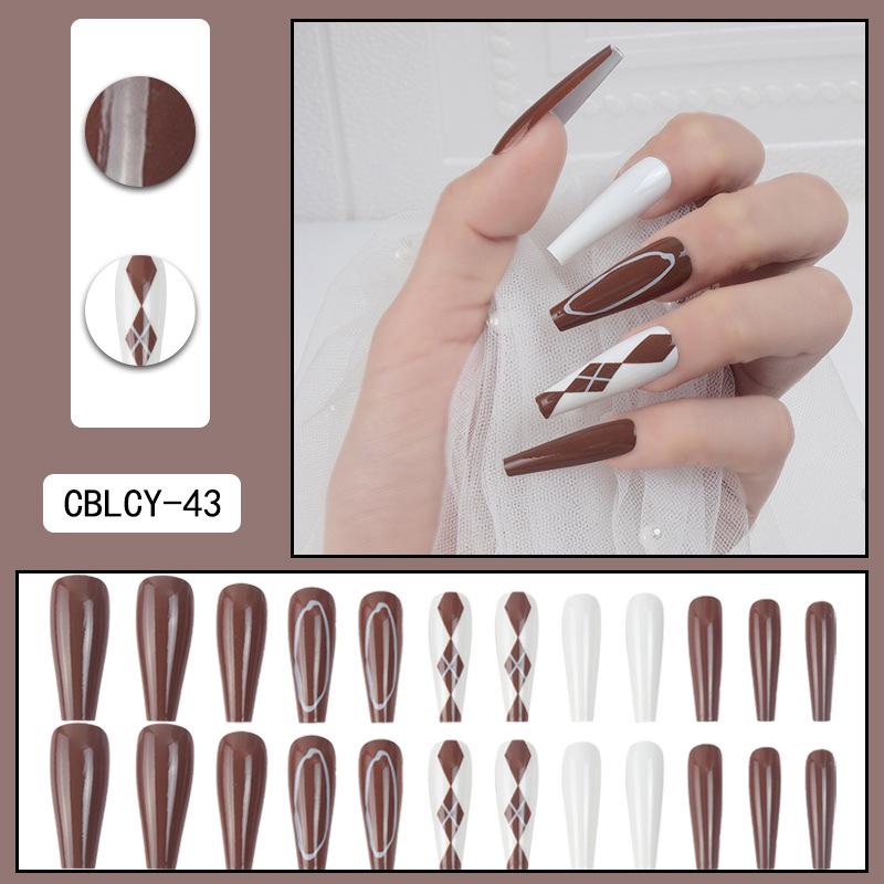 O2 Long Wearable Removable Nail Patches: Pointed Press-On False Nails for Nail Art