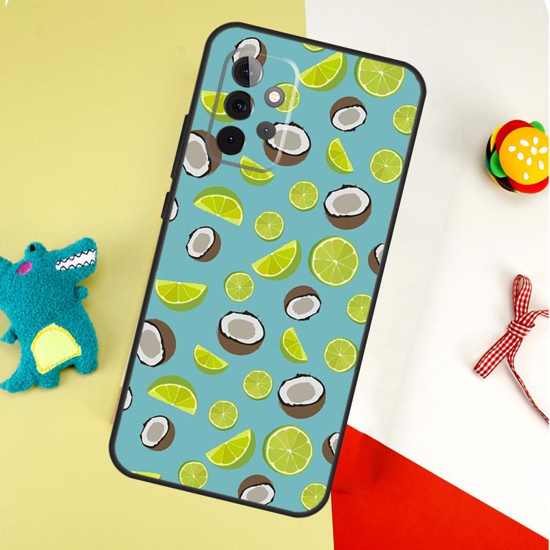 Summer Fruit Coconut For Samsung Galaxy A53 A33 A13 A54 A34 A14 A55 A35 A15 A05 A06 A16 A22 A32 A52 Phone Case