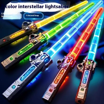 Laserschwert Zwei-in-Eins Siebenfarbig Einziehbar Verwandlung Lichtschwert Star Wars Kinder Kiosk Spielzeug Nachtmarkt Explosion