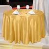 Bright Round Satin Tablecloth Imitation Silk Table Decoration Luxurious Table Cover  Wedding