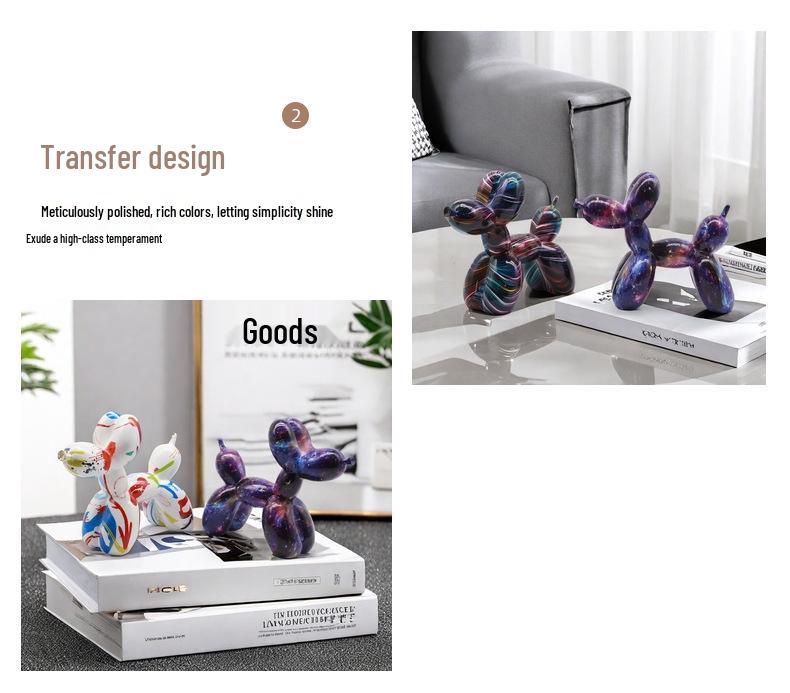 Creative Graffiti Balloon Dog Ornament for Home Décor: Artful Figurine for Study, Wine Cabinet, and TV Stand