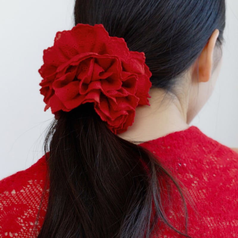 

ФАНТАСТИЧЕСКАЯ ПЛАНЕТА двойная кружевная резинка-скранч (RED) RED