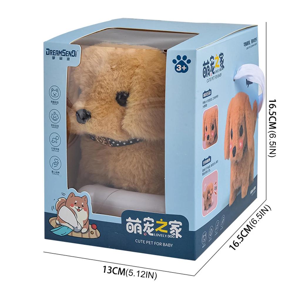 Cão robô eletrônico, brinquedo realista que age como um cachorrinho de verdade, brinquedo de pelúcia para cachorro, animal de pelúcia operado por bateria, para meninas e meninos