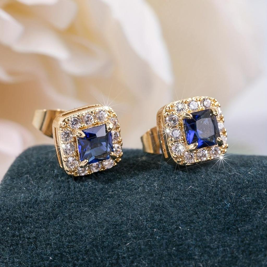 Geometric elegant square earrings for women's wedding engagement party jewelry accessories