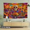 1pc Day of the Dead Photography Background  Vivid Sugar Skeletons and Marigold Designs  Durable Event and Party Banners