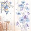 Creative Flowers Street Lamp Wall Stickers for Room Decor Bedroom Living Room Kids Room Wall Decoration Flowers Decals for Home