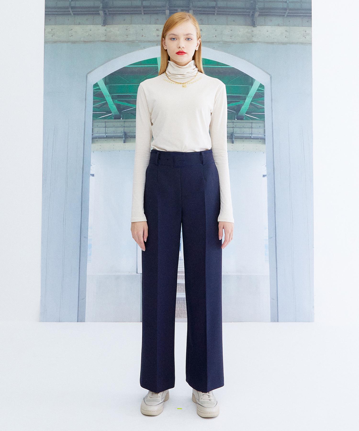 The Studio K Embroidered Necklace Turtleneck Top_Ivory Free