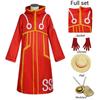 Egghead Island Kostüm Monkey D. Luffy Robe Cosplay Kostüm 163 Luffy Jacke Mantel Hut Outfit Halloween Anzug
