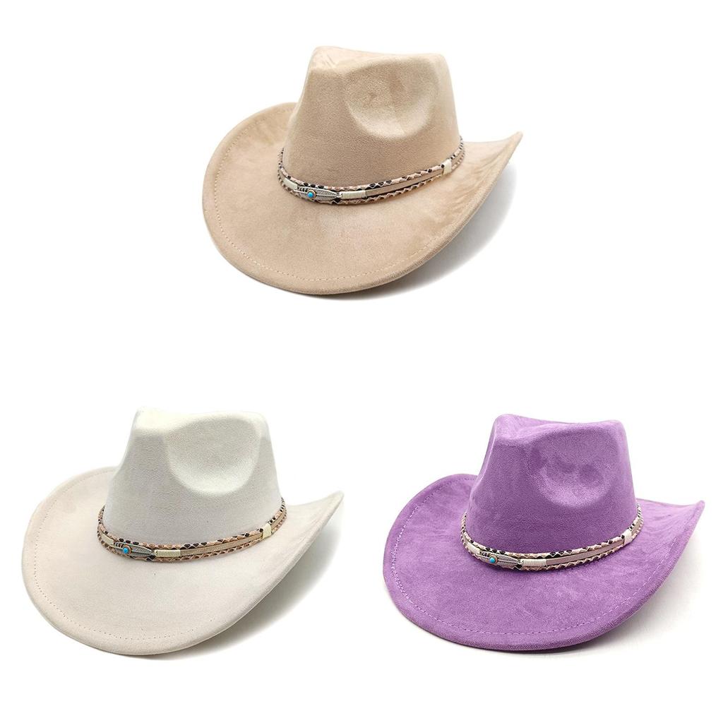 Ethnic Style Cowboy Hat With Wide Brim For Men Women Spring Sun Protection