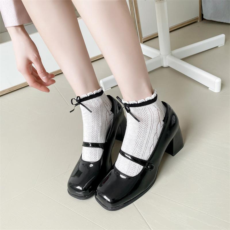Japanese College Wind Socks Women'S Sweet Bow Cotton Socks Lace Lace Girl Boat Socks Lolita Women'S Socks