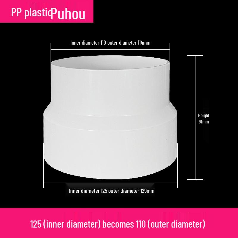 Air System Duct Fan Adapter: Large to Small Soft PVC Connection, 100 to 75