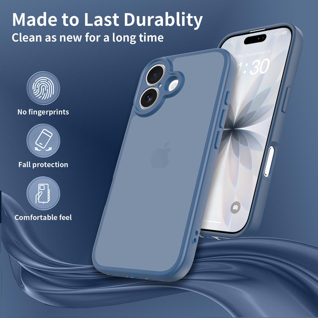 For Apple 17pm Magnetic Frosted Phone Case for IPhone16 All-inclusive Fine Hole Anti-fall Straight Edge Airbag Protective Cover