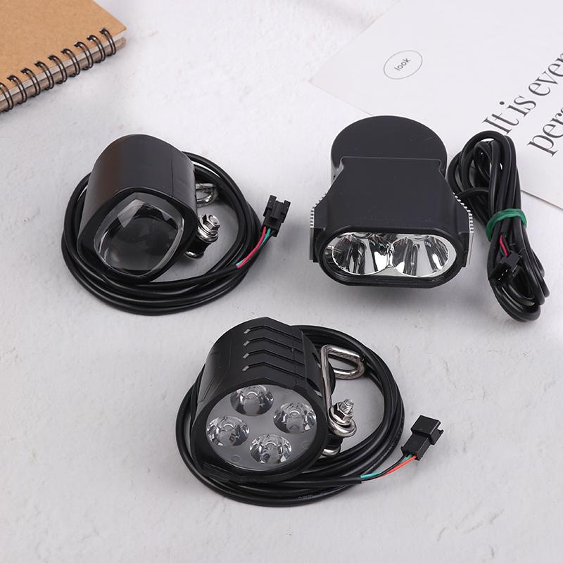 36-72V Electric Bicycle Light With Horn 12W LED Electric Scooter LED Front Light Waterproof Cycling Headlight For E-Bike