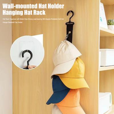 Hutständer Organizer mit Metallklemmen Starke Tragfähigkeit 360 Grad drehbar Golfhutaufhänger Baseballkappenhalter