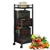 Rotating Kitchen Vegetable Basket Multi-Layer Rotating Rack Kitchen Storage Basket Large Capacity Rolling Cart Basket For Fruits