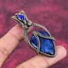 Sodalite Pendant Copper Wire Wrapped Jewelry Lapis Lazuli Gemstone Pendant