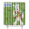 Christmas Shower Curtain Floor Mat Combination Four-Piece Set Bathroom Toilet Carpet Shower Room Mat Foot Mat