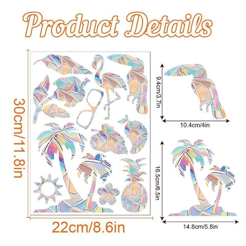 Sunshine Catcher Colorful Window Sticker Suncatcher Rainbow Prism Butterfly Static Glass Sticker PVC Anti Collision Window Sticker
