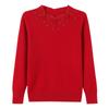 Year of the Rat Women's Thick Cashmere Sweater - Half-High Collar, Chinese Style, Plus Size, Red Winter Base Layer.