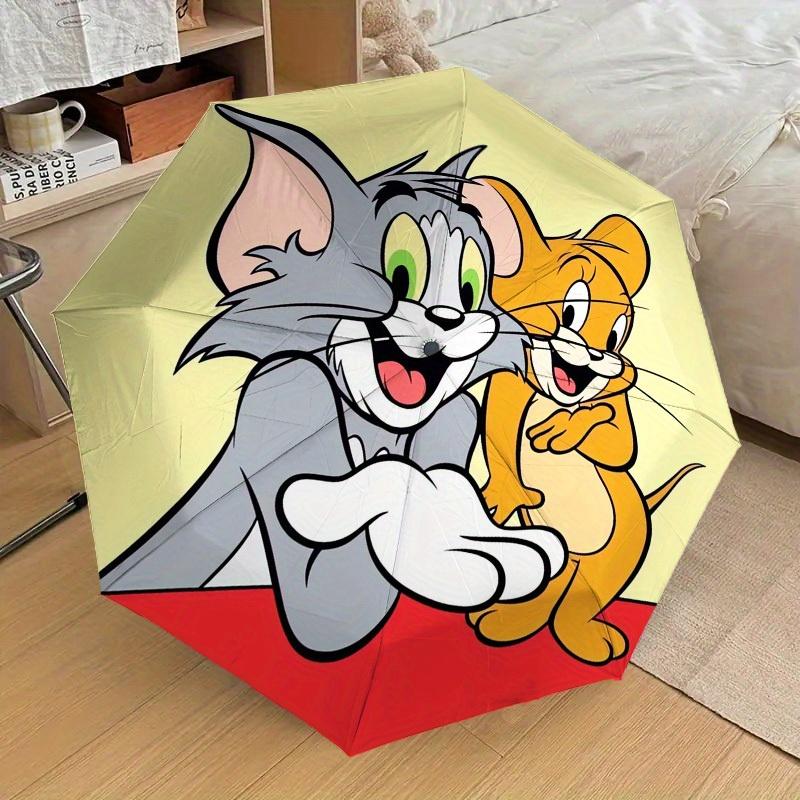 1pz Ombrello di Alta Qualità a Tema Tom & Jerry, Ombrello ad Apertura e Chiusura Automatica, Ombrello Multifunzionale G0811092