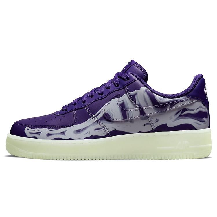New Nike Air Force 1 Low '07 Qs Purple Skeleton Halloween 2021 CU8067-500