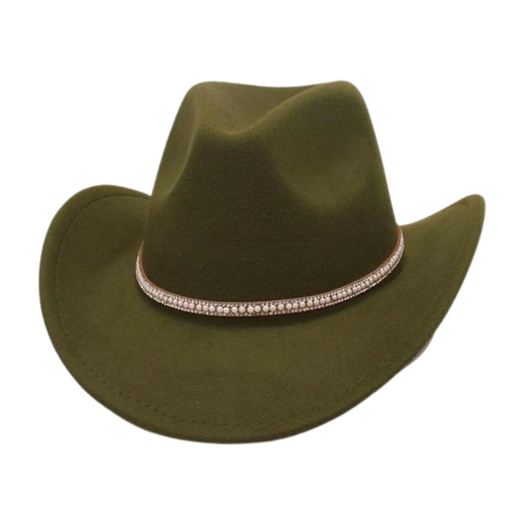 Tibetan Jazz Hat Woolen Shiny Belt Celebrity Style Retro Cowboy Hat Western Cowboy Hat