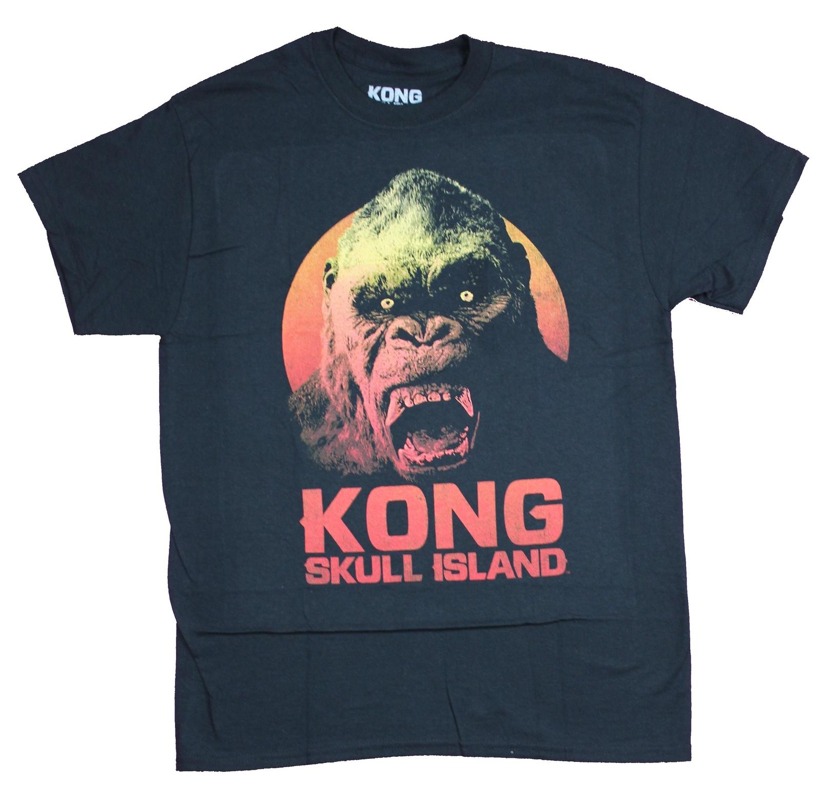 King Kong Mens T-Shirt - Skull Island Sunset Colored Scream XL