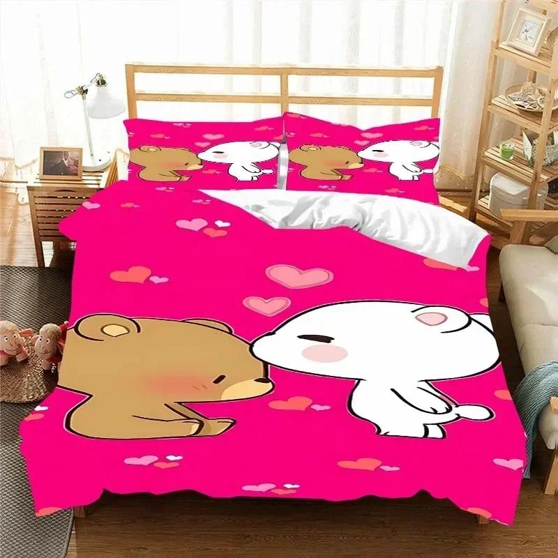 Kawaii Bubu and Dudu 3D Printing Anime Bedding Set Duvet Cover Comforter Bed Single Twin Full King Queen Size Bedding Set Kids