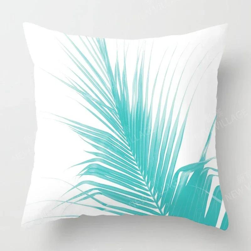 Nordic fall home decor autumn throw pillow case sofa Cushion cover modern  _   _ leaf plant green,(6) 30x30cm