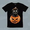 Halloween Pumpkin Black Cat Magic Dark October Horror T-Shirt