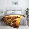1pcLion Mother and Cub African Savanna Sunset Flannel Blanket Wild Animal Print Soft Warm Throw Blanket for Bed Living RoomDecor
