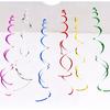 30Pc Gold and Black Party Party Swirl Decorations Foil Swirl Hanging Decoration Plastic Streamer for Ceiling 22 In