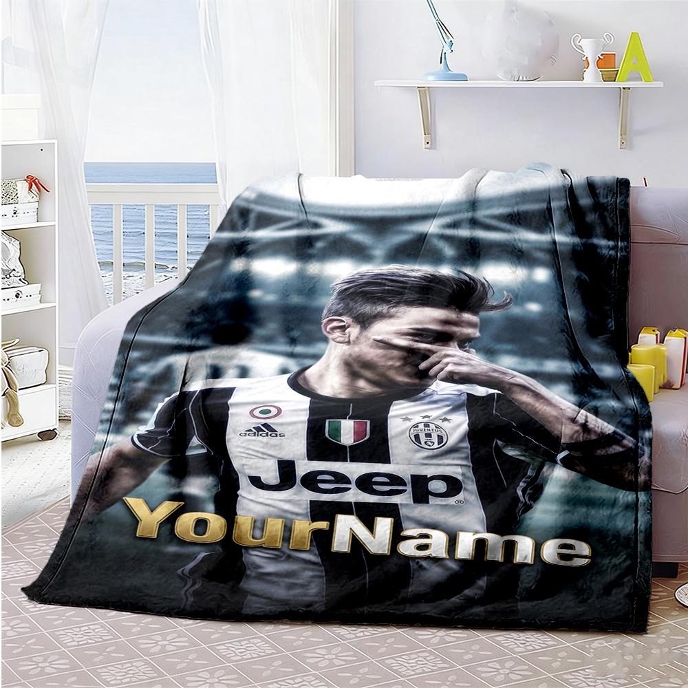 Juventus Customize Text Blanket Cozy Personalized Blanket Ultra-Soft Great for Office Chair Picnics Living Room Home Decor All-Season Use