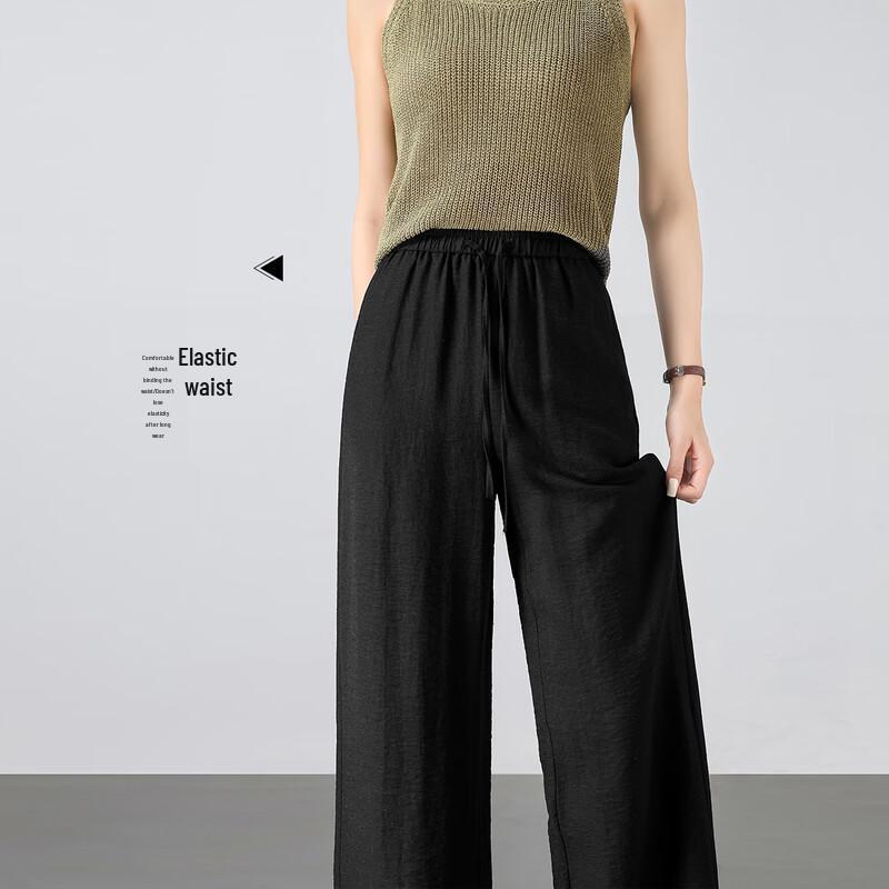 HSTYLE Linen Blend Wide-Leg Casual Pants for Women