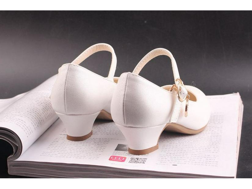 Girls' High Heel Leather Princess Shoes - Crystal Design, Spring/Autumn, Children's Performance Footwear, New Korean Style