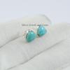 Arizona Turquoise Stud Earrings: Trilliant 925 Sterling Silver Studs