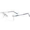 RSINC Rimless Blue Blue Frame Eyeglass Spectacle For Men & Women | Superslim Blue-Blue 21001 52-18-140 (IB-18) M1 Blue-Blue SS-21001