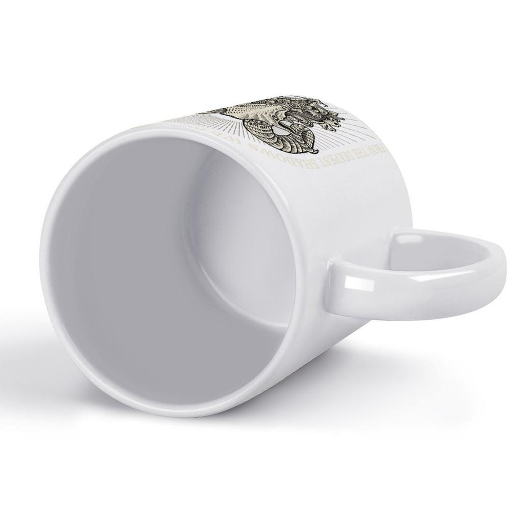 11oz White Ceramic Coffee Mug with Smooth Handle, Double-Sided Print and Glossy Body for Hot Drinks and Daily Use