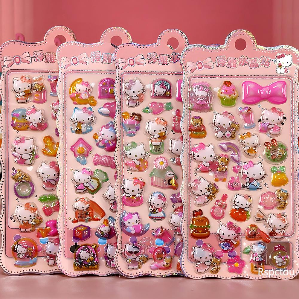 4pcs Cute Sanrio Kuromi My Melody Bubble Stickers Cartoon 3D Relief Puffy Sticker DIY Luggage Notebook Phone Decals Decoration