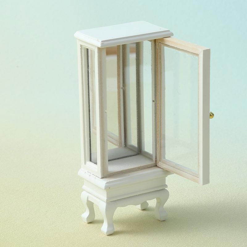 1PC Simulation Glass Cabinet Cupboard Model Dollhouse Miniature Storage Cabinet Furniture Living Room Decor Toy Dollhouse