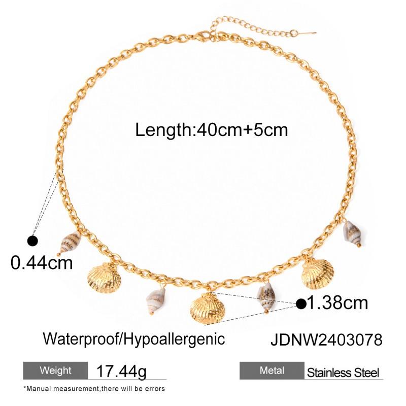 Stainless Steel Starfish Shell Conch Bracelet 18K Gold Plated Ocean Theme Jewelry Women