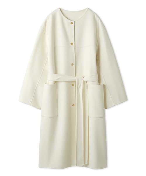 

Wool River Coat FWFC251001 WHT [Frey ID] super140 s Women s