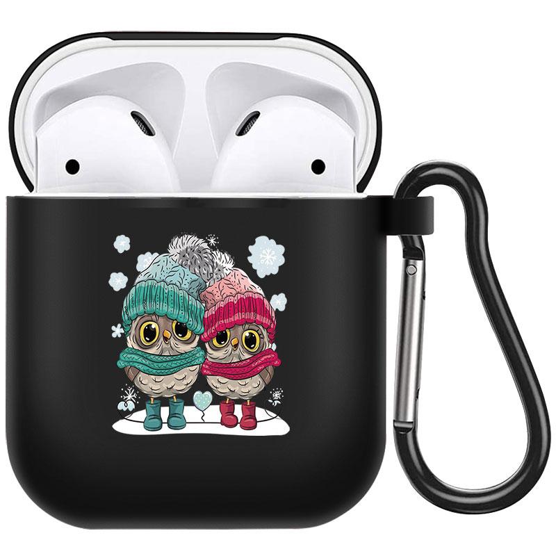 קריקטורה חמוד חיות מחמד כלב חתול בעל חיים ינשוף צמח פרחי אפל עבור אפל AirPods 2 3 כיסויי אוזניות חסינות זעזועים שחורות AirPods Pro Funds Cover