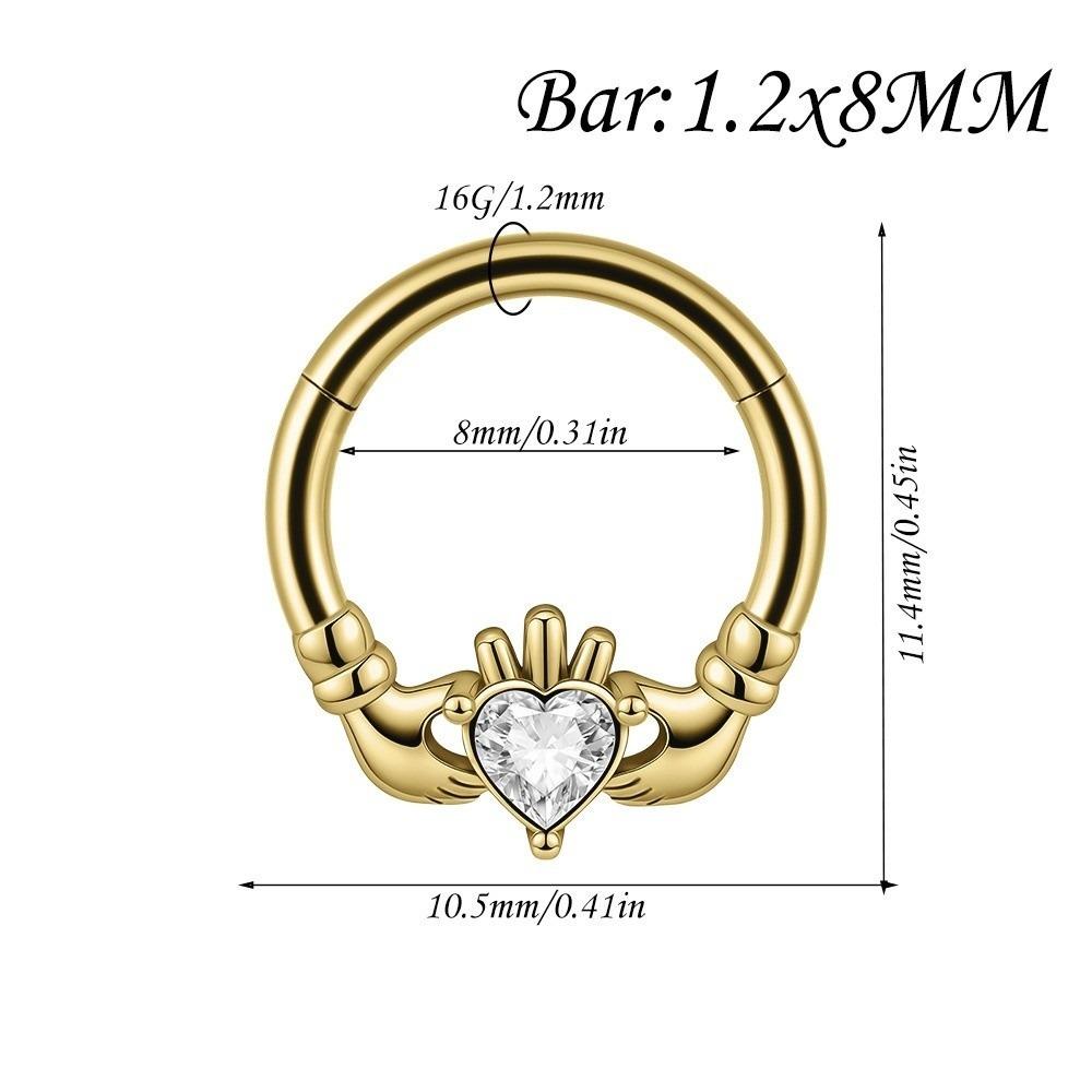 1PC Stainless Steel Septum Clicker Ring Skull Vine Design Daith Piercing Ring Nose Piercing