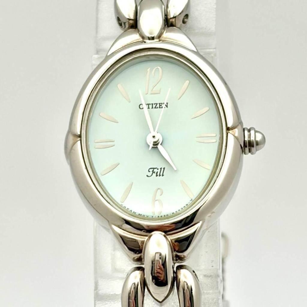Used [Good Condition/New Battery] CITIZEN Fill Women's Watch Light Blue Oval 5930-K18230 230157