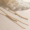 Dainty Holiday Party Jewelry Iced Out Cubic Zirconia Tennis Chain Tassel Y Shaped 316L Stainless Steel Necklace Lariat Necklace