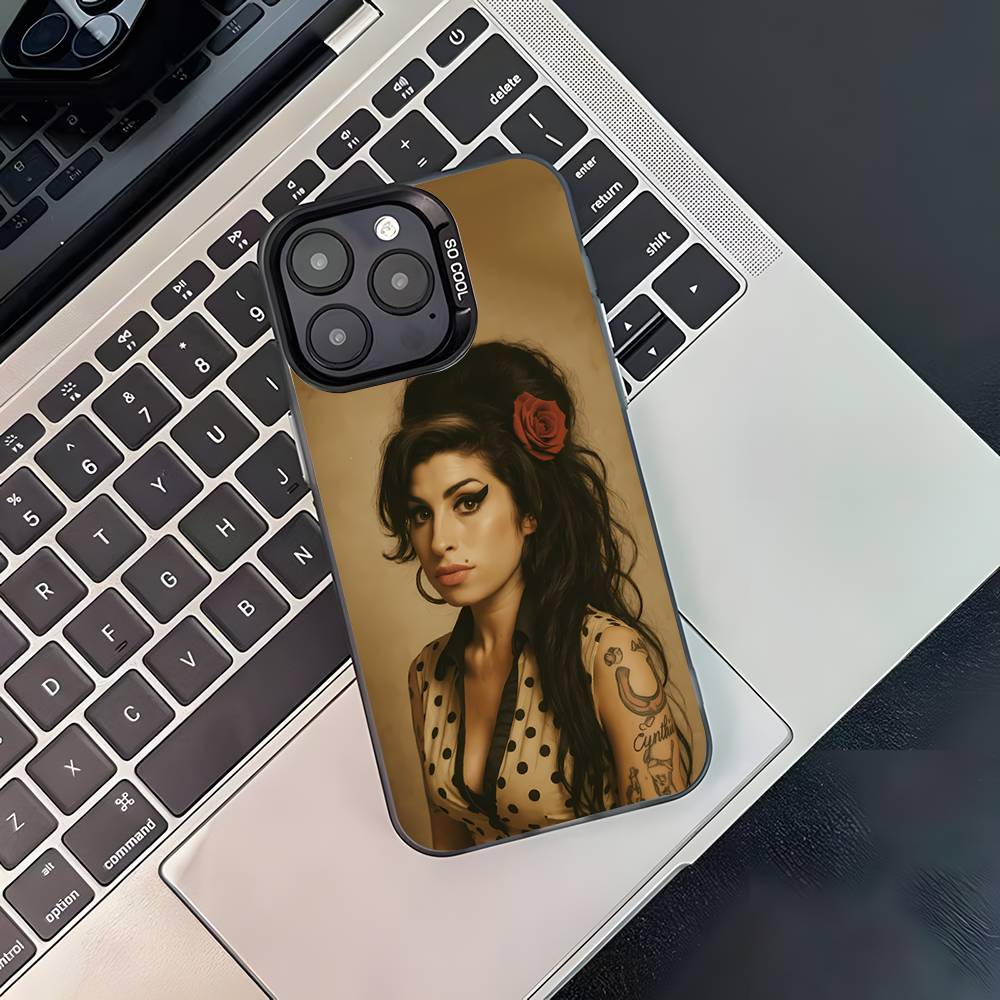 A-Amy Winehouse Singe Für iPhone 17,16,15,14,13,12,11,Pro,MAX,Plus Schwarz Stoßfest Süßigkeit Matt Hülle