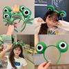 1Pc Funny Frog Cartoon Cute Headband Crown New Plush Big Eyes Headband Women'S Face Wash Headband Children'S Hair Accessories